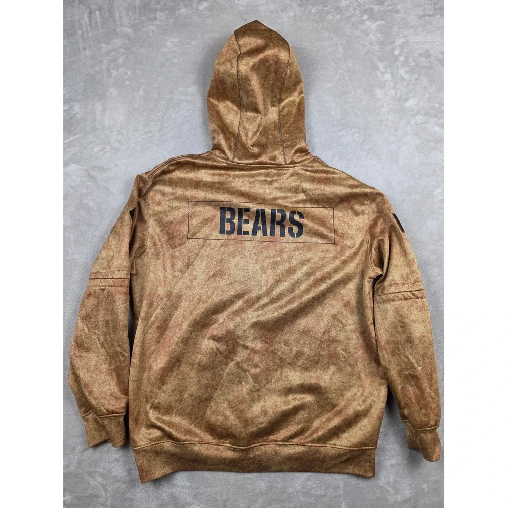 Nike Chicago Bears Hoodie Mens XL Brown Salute to Service Dri-Fit Pullover *Read